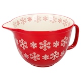 thumbnail of Rührschüssel Schneeflocke rot creme 2,5L Teigschale mit Griff Kekse Weihnachten