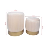 thumbnail of Rebecca Mobili Set 2 Pouf Contenitori Velluto Sgabello Beige con Base in Ferro