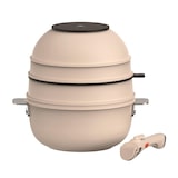 thumbnail of Masterpro Share & Play - 10-teiliges stapelbares Kochgeschirrset aus Aluminiumguss mit abnehmbarem Griff und beiger Keramikbeschichtung