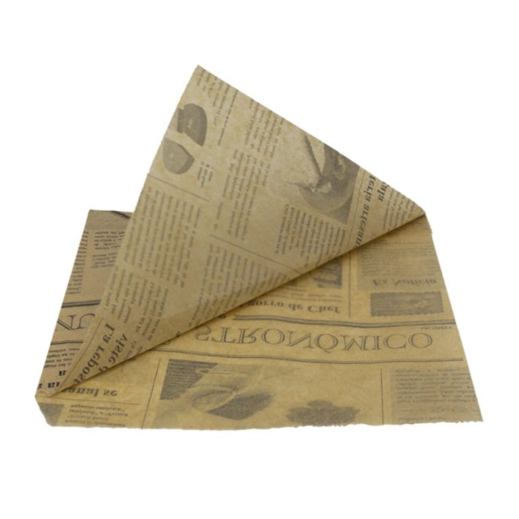 MONOUSO - Papieren Deli Wrap Vetvrij Kraft Times 17x17cm (100 Stuks)