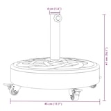 thumbnail of vidaXL Sonnenschirmständer mit Rollen für Ø38/48 mm Mast 27 kg Rund