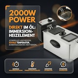thumbnail of Sommertal Fritteuse 3L 2000W Edelstahl – Öl Fritteuse 130–200°C mit Sichtfenster | Deep Fryer für Haushalt & Pommes | EF2000