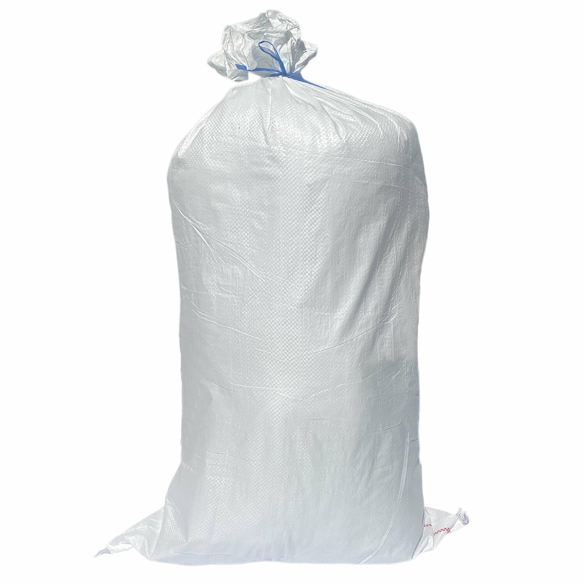 10x Schwerlastsack Gewebesack Laubsack Styroporsack Lagersack PP mit rotem Streifen 800 x 1250 mm 120g  WEISS