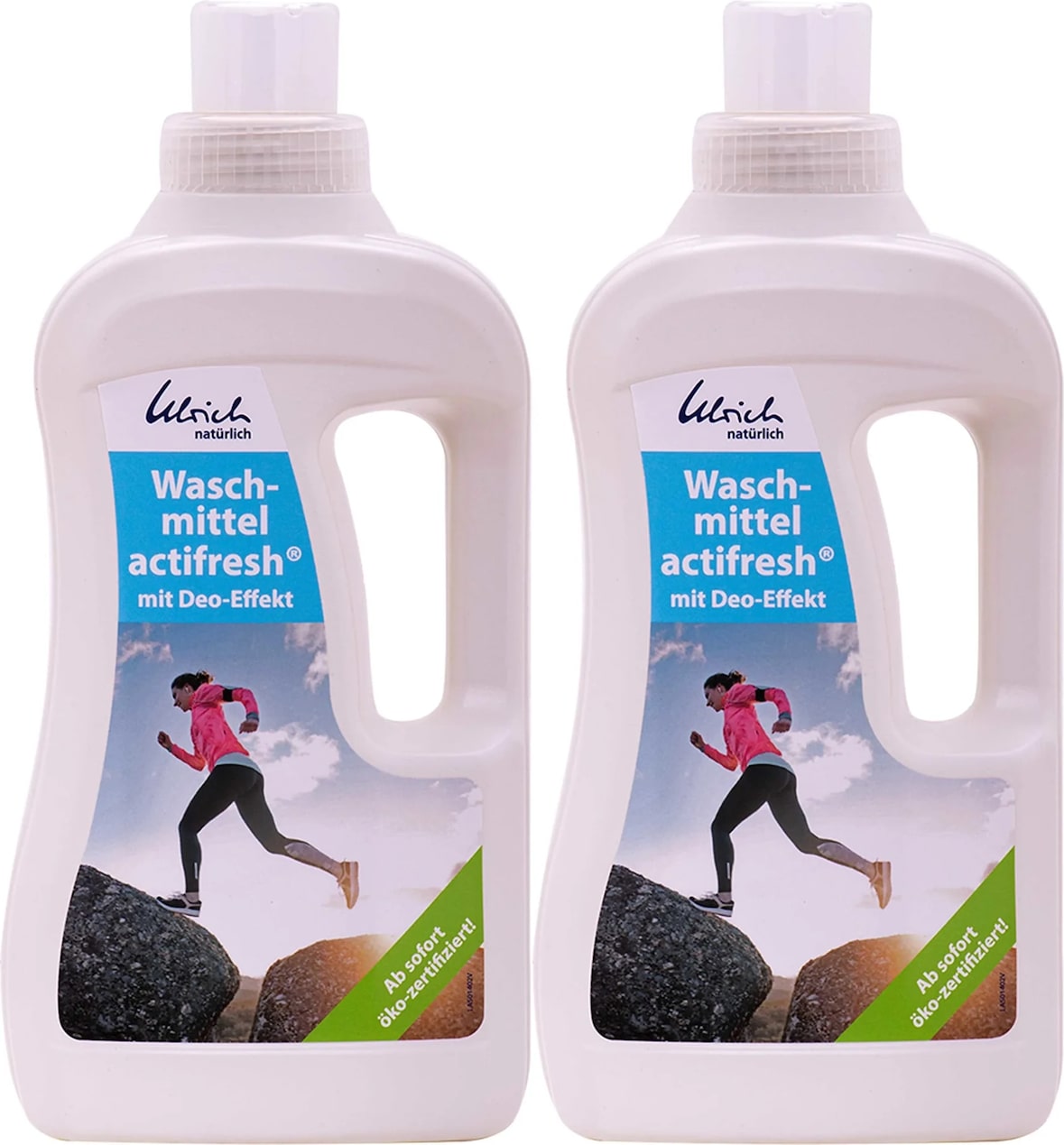 ULRICH natürlich Waschmittel actifresh 2 x1 Liter mit Deo-Effekt NCP-vegan zertifiziert