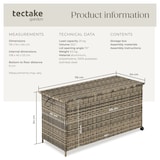 thumbnail of tectake Contenitore portaoggetti Kuusamo, in rattan, con struttura in alluminio e rotelle  Naturale