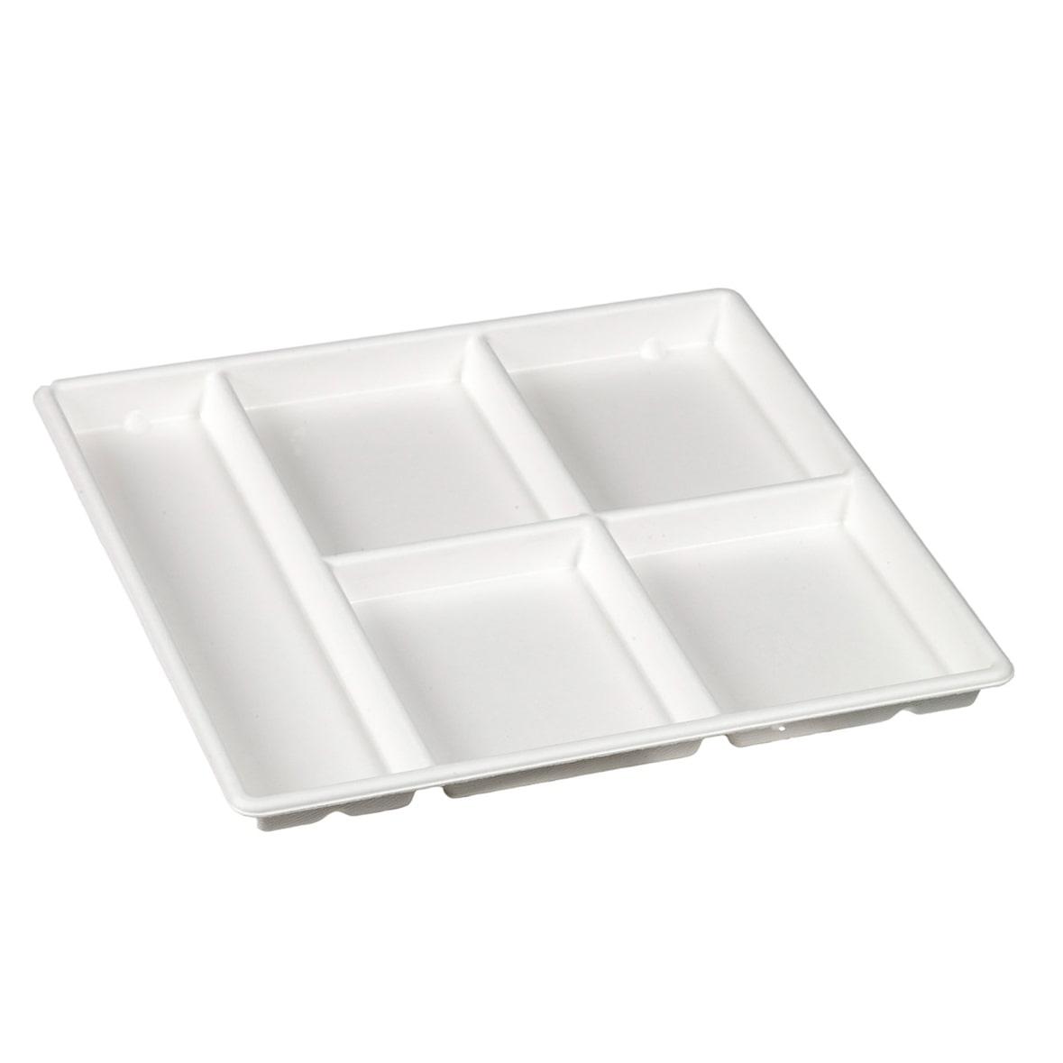 SOLIA Plateau Five 5 compartiments pulpe de canne - PS30593 - par 100 pièces