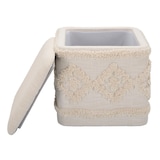 thumbnail of Pouff contenitore quadrato in tessuto beige cm 40x40x40