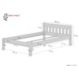 thumbnail of Futonbett Einzelbett Massivholzbett 120x200 Kieferbett natur Rollrost Matratze 60.38-12 M