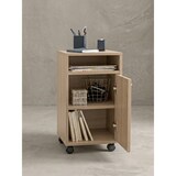 thumbnail of Rollcontainer Sonoma 33x60x38cm Schubladenschrank Büro, Schreibtischcontainer mit Tür & Ablage, Bürocontainer mit Rollen, Kleiner