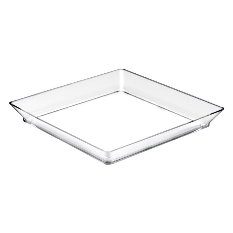 MONOUSO - Bandeja Degustación Reutilizable Medium Transp. 13x13 cm (12 Uds)