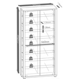 thumbnail of VCM Standvitrine Lumo Buche H. 113 x B. 59 x T. 18 cm