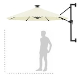 thumbnail of Helloshop26 - Wandmontierter Sonnenschirm mit Metallstange und LED-Beleuchtung 300 cm sandfarben 02_0008694
