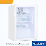 thumbnail of Exquisit Glastürkühlschrank GKS120-GT-160C weiss | Nutzinhalt: 118 L | Türschloss | 3 Gitterablagen | Umluftventilator | Standgerät