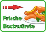 thumbnail of Frische Bockwürste Verkaufsschild Schild mit Pfeil nach rechts A6 (105x148mm)