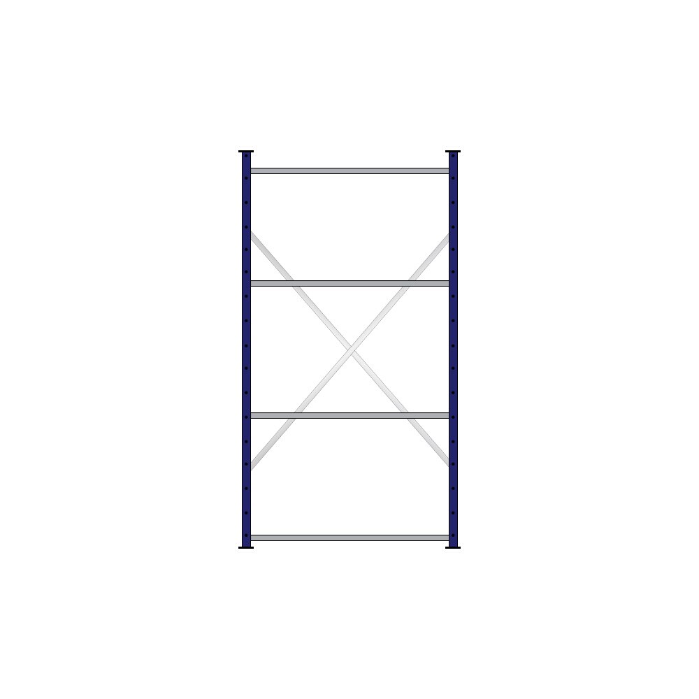 Steckregal mit Fachböden, HxBxT 2000 x 1070 x 415 mm, kunststoffbeschichtet