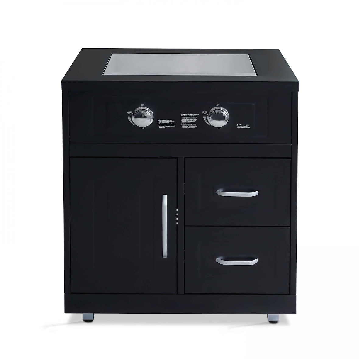 2-pits gasfornuis met kast voor buitenkeuken Oviala