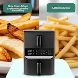 thumbnail of Emerio Dual-Zone Heißluftfritteuse 2500 W – 3,5 L + 6,5 L – Digital – Sync Finish – Cool Touch – Timer – AF-133542