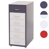 thumbnail of Rollcontainer Housten | HxBxT 69x28x41cm | 6 Schubladen | Dunkelgrau Weiß-Dunkelgrau | Schubladenschrank Stahlschrank