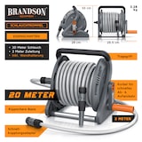 thumbnail of Brandson Schlauchtrommel Schlauchbox mit 20m Gartenschlauch, Drehgriff, Nachtropfstopp, Garten Schlauch Trommel mit Wandmontage, 1/2 Zoll, 3/4 Zoll