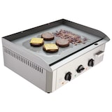 thumbnail of METRO Professional Plancha de mesa eléctrica GEG2001, acero inoxidable, 62x45x19 cm, 3500 W, 2 zonas de cocción, bandeja para grasa extraíble, plata