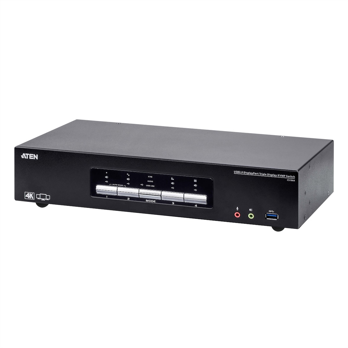 ATEN CS1964 Switch KVM a 4 porte USB 3.0 4K DisplayPort a triplo display