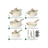 thumbnail of Batterie de cuisine 14 pièces Antiadhésif en Granit beige - Tous feux dont induction Just perfecto JL-888 usage non-intensif Just Perfecto