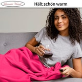thumbnail of Kuscheldecke Rosa 150x200 cm Wolldecke Fleece extra weiche Wohndecke Sofa