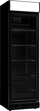 thumbnail of Getränkekühlschrank mit LED-Display und Glastür, Türanschlag links, Schwarz, 382 Liter, BTH 595 x 650 x 2000 mm