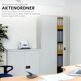 thumbnail of BISLEY Universal Flügeltürenschrank abschließbar - Stahlschrank mit 3-Punkt-Schloss & Flügeltüren - Aktenschrank aus Metall mit 1 Fachboden für 2