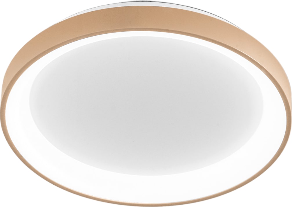 Krizia 50W LED-Deckenleuchte, neue beige Ausführung, dimmbar (3000K–4000K), Aluminium mit Opal-Acryl-Diffusor – Gealuce