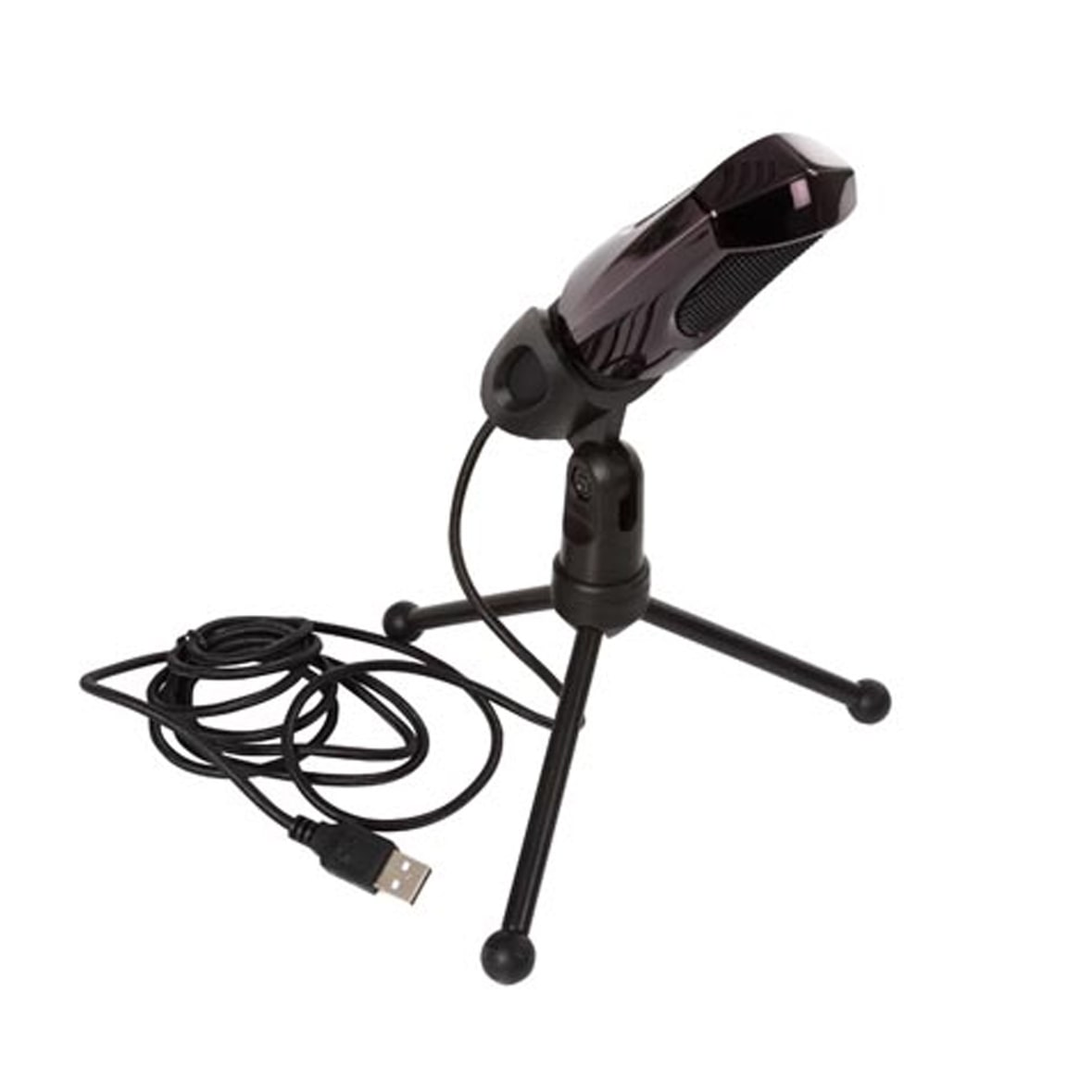 Microphone à condensateur studio USB avec support table - Pour podcast ou enregistrement d'instrument