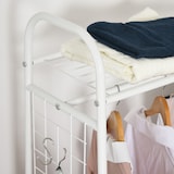 thumbnail of HOMCOM Suporte para Cabides de Metálico Cabideiro com Rodas Prateleira e 2 Gavetas para Organizar Roupas Bolsos 99x47x185cm Branco