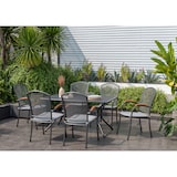 thumbnail of METRO PROFESSIONAL Cadeirão empilhável com almofada Cassiopia, aço/madeira de eucalipto, cinzento