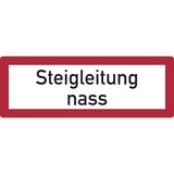thumbnail of Feuerwehrschild, Steigleitung nass - DIN 4066 - 297x105 mm Folie selbstklebend