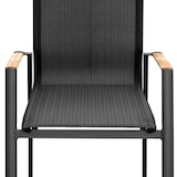 thumbnail of METRO PROFESSIONAL Silla de exterior con reposabrazos en madera, aluminio/tejido sintético, negro
