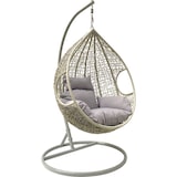 thumbnail of Rijoka Hangstoel Eggy Twisted Schommelstoel – Grijs Rattan - Grijs Kussen - Large - Voor personen 1.90m Max.