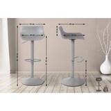 thumbnail of DELUKE® Barhocker höhenverstellbar Grau JUTO - Kunststoff, 68,5-94x43x44cm | Barhocker mit Lehne Tresenhocker Barstuhl Küchenhocker Thekenhocker