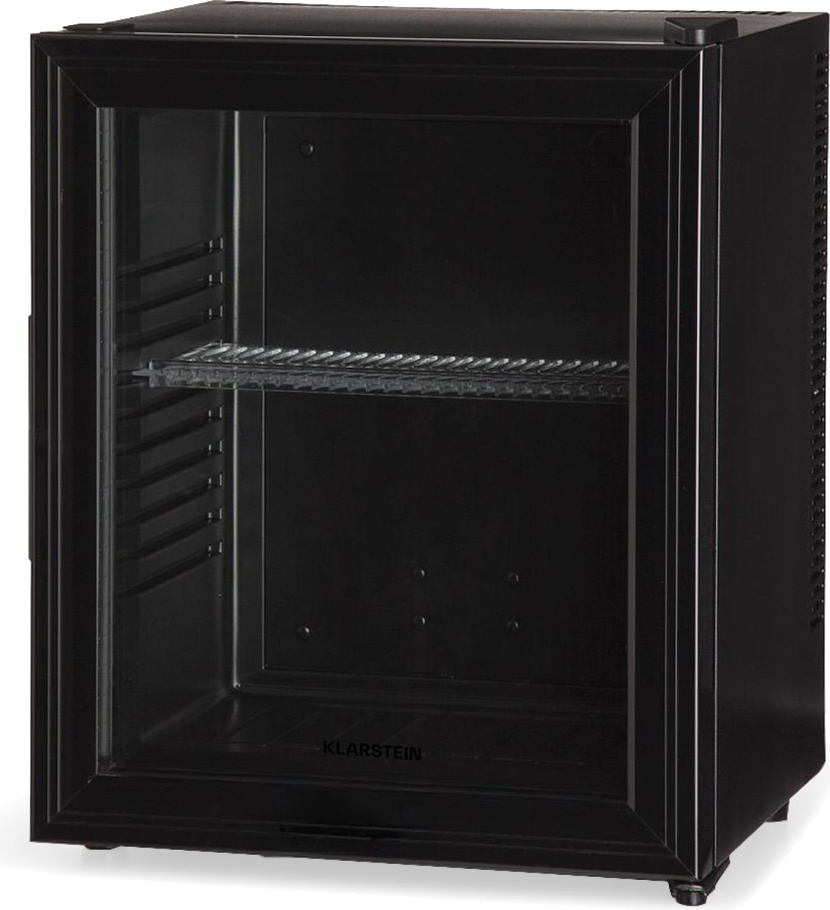 Brooklyn 23 Mini-Kühlschrank Glastür LED Ablage Schwarz