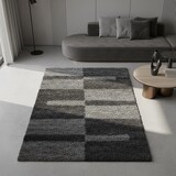 thumbnail of Teppich Waschbar Shaggy Kariert Kuschelig Strapazierfähig Schlafzimmer Esszimmer Grau 200x290 cm OEKO-TEX – WATZMANN von Kadima Design