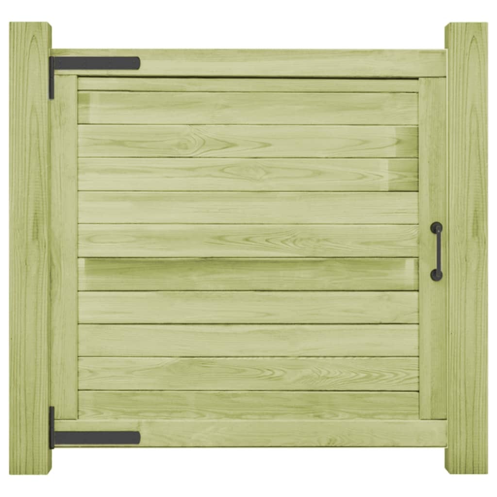 Puerta de valla de madera de pino impregnada 100x100 cm