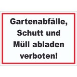 thumbnail of Gartenabfälle, Schutt und Müll abladen verboten Aufkleber A8 (52x74mm)
