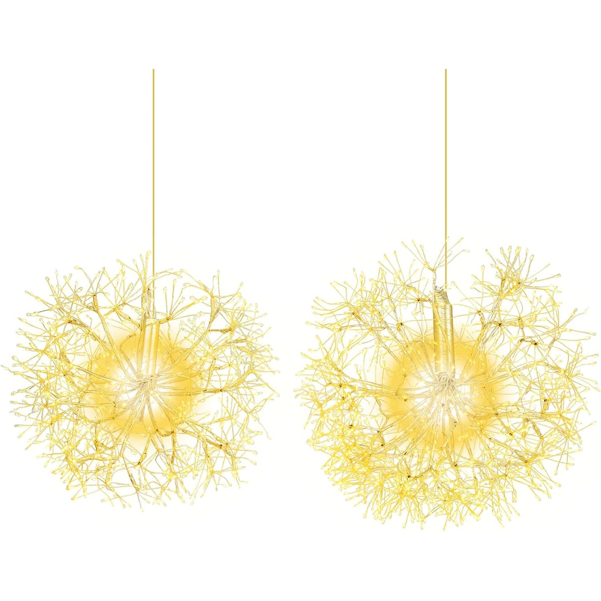 Bolas de luzes de Natal COSTWAY, pacote com 2 bolas LED para pendurar, diâmetro 44/54 cm, bola decorativa LED, bola luminosa