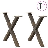 thumbnail of vidaXL Couchtischbeine X-Form 2 Stk. Naturstahl 50x(42-43) cm Stahl