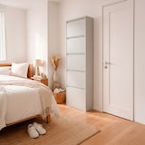 thumbnail of Scarpiera Slim In Metallo 5 Ante A Ribalta Ultra Sottile Salvaspazio Mobile Portascarpe Moderno Ingresso Camera Corridoio 172 x 50 x 15 Cm Grigio