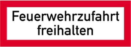 Schild Feuerwehrzufahrt freihalten, Alu, 594x210 mm