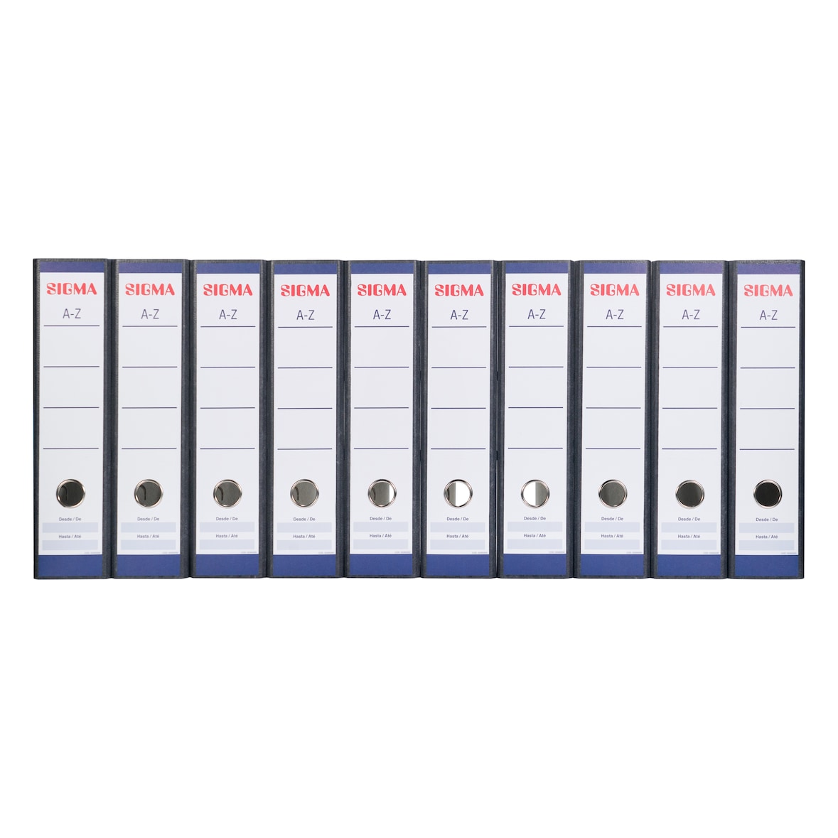 Pack 10 arquivadores A4 com rado sen caixa SIGMA