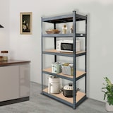 thumbnail of makro PROFESSIONAL Estante de Alta Resistência, Metal/Madeira, 90 x 45 x 180 cm, Capacidade de Carga 265 kg por Prateleira, Cinzento