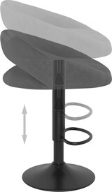 thumbnail of Barhocker KALSII höhenverstellbar 2er Set Dunkelgrau Samt  | Barstühle drehbar Küchenhocker Thekenhocker für Küche Hausbar