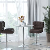 thumbnail of Stehtisch höhenverstellbar Weiß 60x60x92 cm quadratisch MDF Tischplatte Stahlgestell mit rutschfesten Gummifüßen modern für Küche Balkon