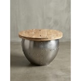 thumbnail of Couchtisch `Serchio`, rund, Industrial-Stil, Massivholz/Metall, Stauraum. 60x60x43 cm | Kadima Design